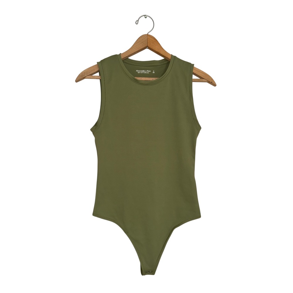 Abercrombie & Fitch Soft A&F Collection Olive Green Sleeveless Bodysuit Small